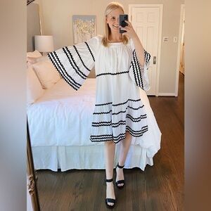 Lisa Marie Fernandez Ric Rac Flare Sleeve Dress